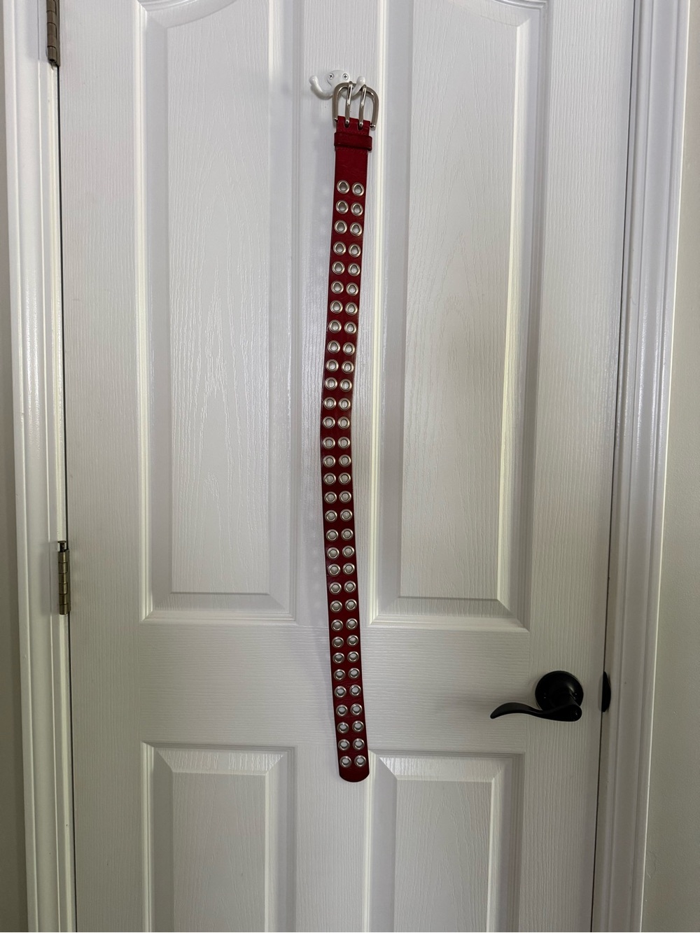 Vintage Express Red Leather Belt - SzS